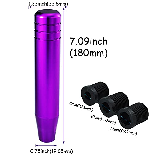 Temzzer Purple Shift Knob Aluminum Shifter Gear Knob Long Shift Lever Knob For Most Manual Automatic Vehicles #TOP3
