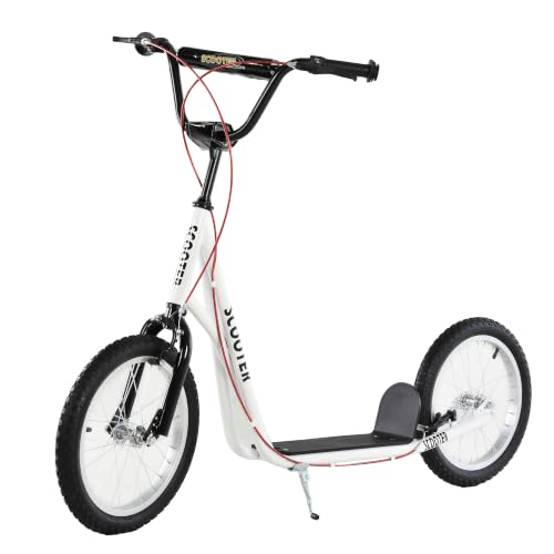 HOMCOM Patinete para Niños +5 Años 139x58x90-96 cm Blanco