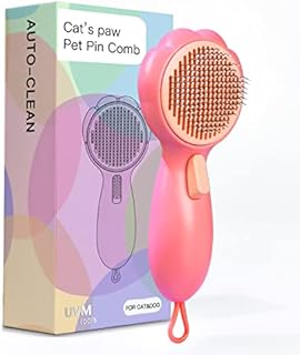 Cat Brush Pet Comb Self Cleaning Slicker for Shedding Removes Loose Undercoat, Mats and Tangled Hair Grooming for Cats and Dog (PINK)