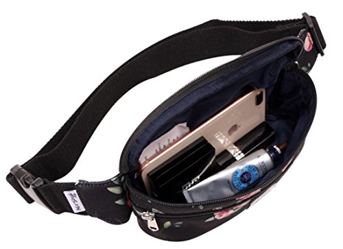 Image of 521s Small Fanny Pack Fashion Waist Bag Cute for Women, Rose Black