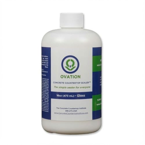 Ovation Concrete Countertop Sealer - an Easy, Food Safe Cement Seal for DIY use (16 oz Gloss)