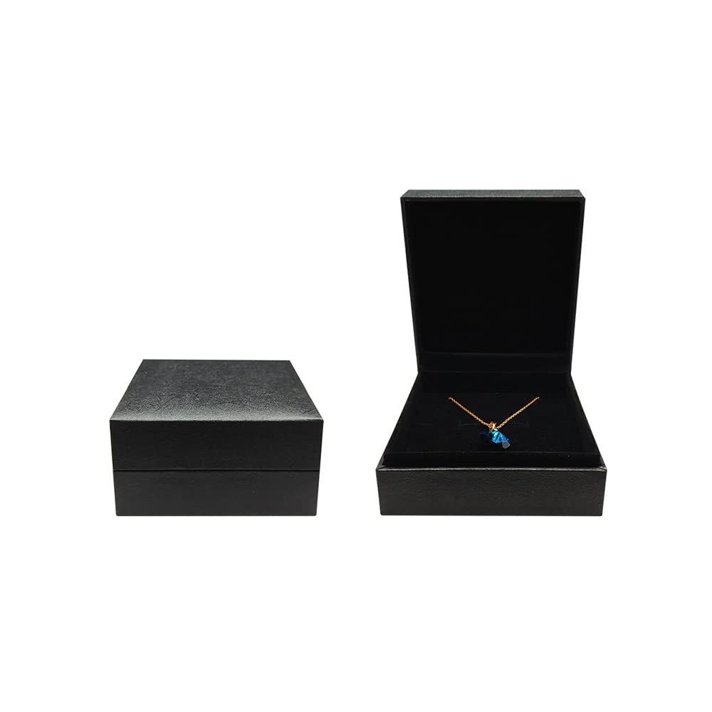 GenericPackingoutlet PU Jewelry Box Necklace Pendant Earrings Storage (1, Black)