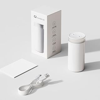 HomeBeyond Portable Mist Humidifier for Bedroom, 1.1L USB Charging and Plug-In Dual-Use, 28dB Quiet Dual Nozzle Air Humidifier for Home Baby Nursery & Plants, 8H Auto Shut-off and Warm Night Light