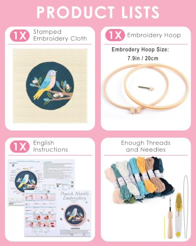 Image of TINDTOP Punch Needle Kits, DIY Punch Embroidery Kits