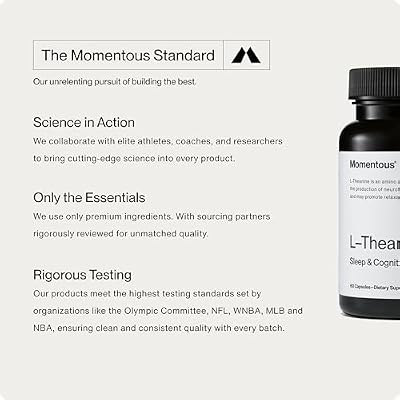 Momentous L-Theanine Supplement - 200 mg Capsules to Promote Relaxation & Focus - NSF Certified for Sport - GMO- & Gluten-Free - 60 Servings
