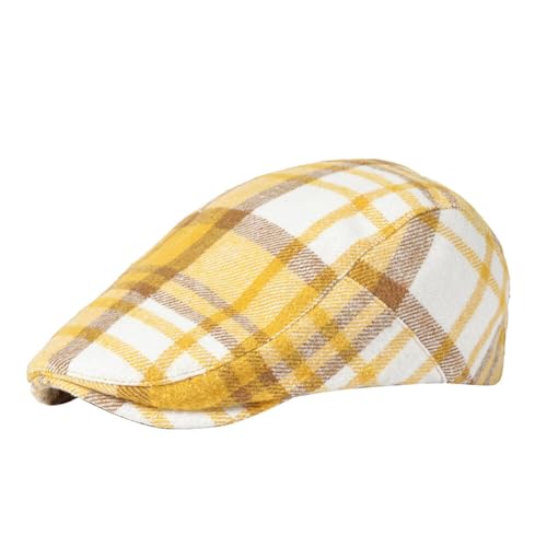 Newsboy Caps for Men & Women Adjustable Flat Cap Driving Hat Vintage Cabbie Hat Flat Beret Cap Hunting Hat Orange