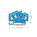 Vanky Industry 10pcs Compatible with WAGO 281-651 3-Conductor Through Terminal Block 32 A 4,00 mm2 Blue