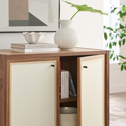 Modway Capri 33 Inch Sideboard Walnut, Hallway or Entryway Storage Cabinet with Doors, Mid-Century Modern Buffet Table or Credenza for Living or Dining Room by Modway - Image 9