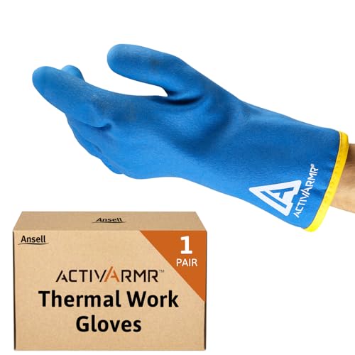 Ansell ActivArmr 97-681 Winter Work Gloves - Thermal Resistance and Grip in Low Temperature and Outdoors, Cold Protection - Men's Women's Gloves, Waterproof - Size 2XL (1 Pair)