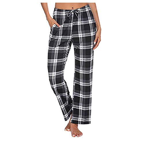 Pyjama à carreaux pour femmes avec pantalon large et long WWricotta