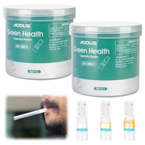 Lot de 200 filtres à cigarettes, filtre anti-goudron pour cigarettes, filtre à cigarettes, embout pour moins de goudron et de nicotine, standard