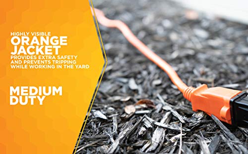 Woods 0723 16/2 Sjtw General Purpose Extension Cord, Light Duty, Ideal For Landscaping And Powering Appliances, Water Resistant Flexible Vinyl Jacket, Durable Molded Plug, 50 Foot, Orange #TOP7