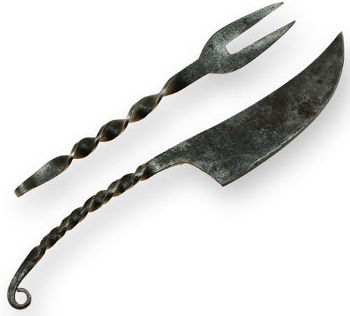Renaissance Medieval Dinnerware Set Serving Carving Knife Fork Feastware Forged