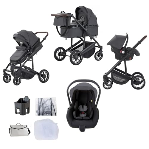 Lnhcrbs 3-in-1 Baby Stroller Set, Grey