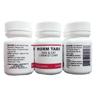 Dog & Cat Dewormer Tablets – Over‑the‑Counter Broad‑Spectrum Treats for Roundworm Control, 24‑Count (for Dogs & Cats)
