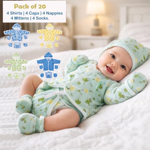 Image of Infantbond 56 in 1 New Born Baby Complete Daily Items Combo (0-6 Months) (Apple) (Pink Kitty)