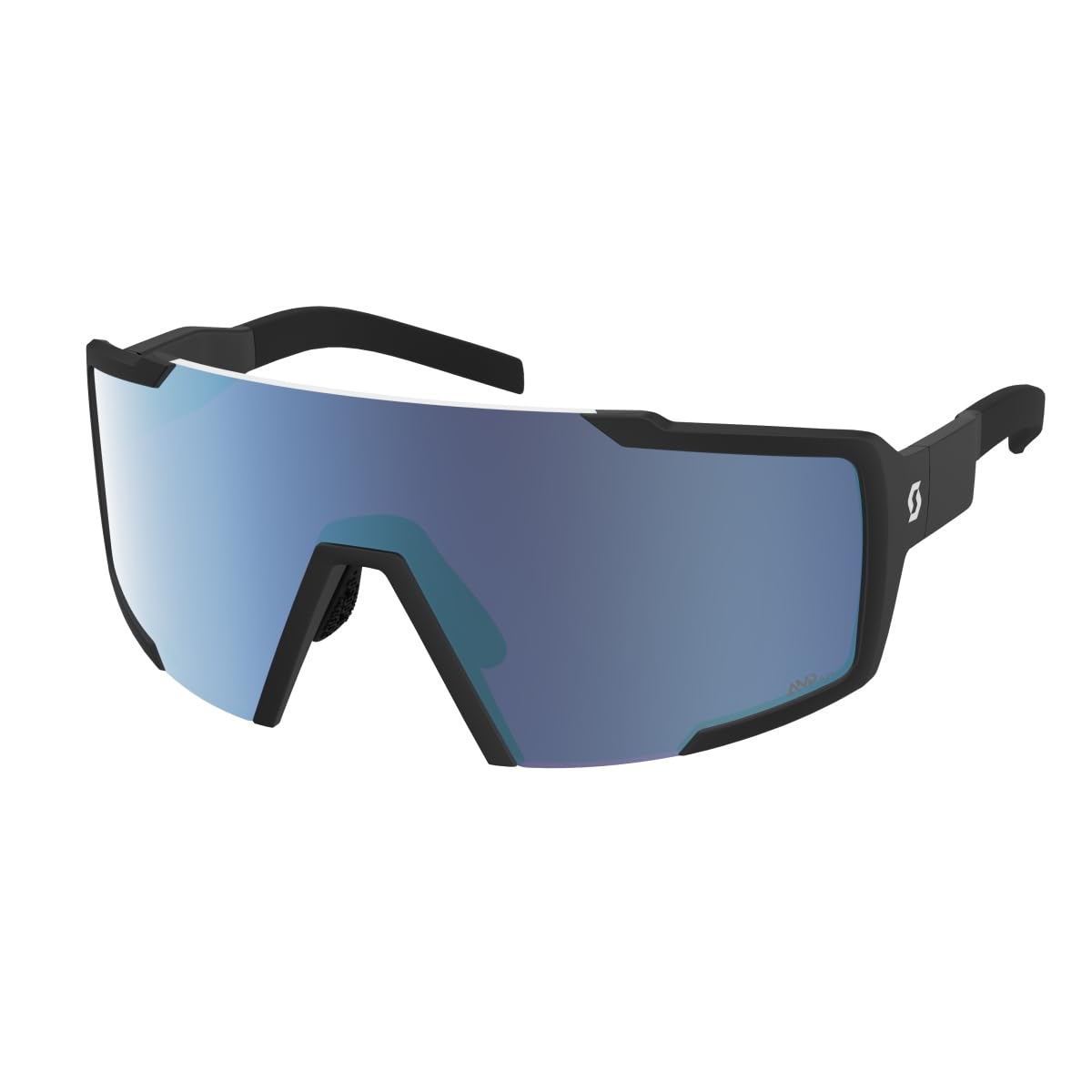 Scott Shield Compact AMP wymienne okulary rowerowe czarne/niebieskie chromowane
