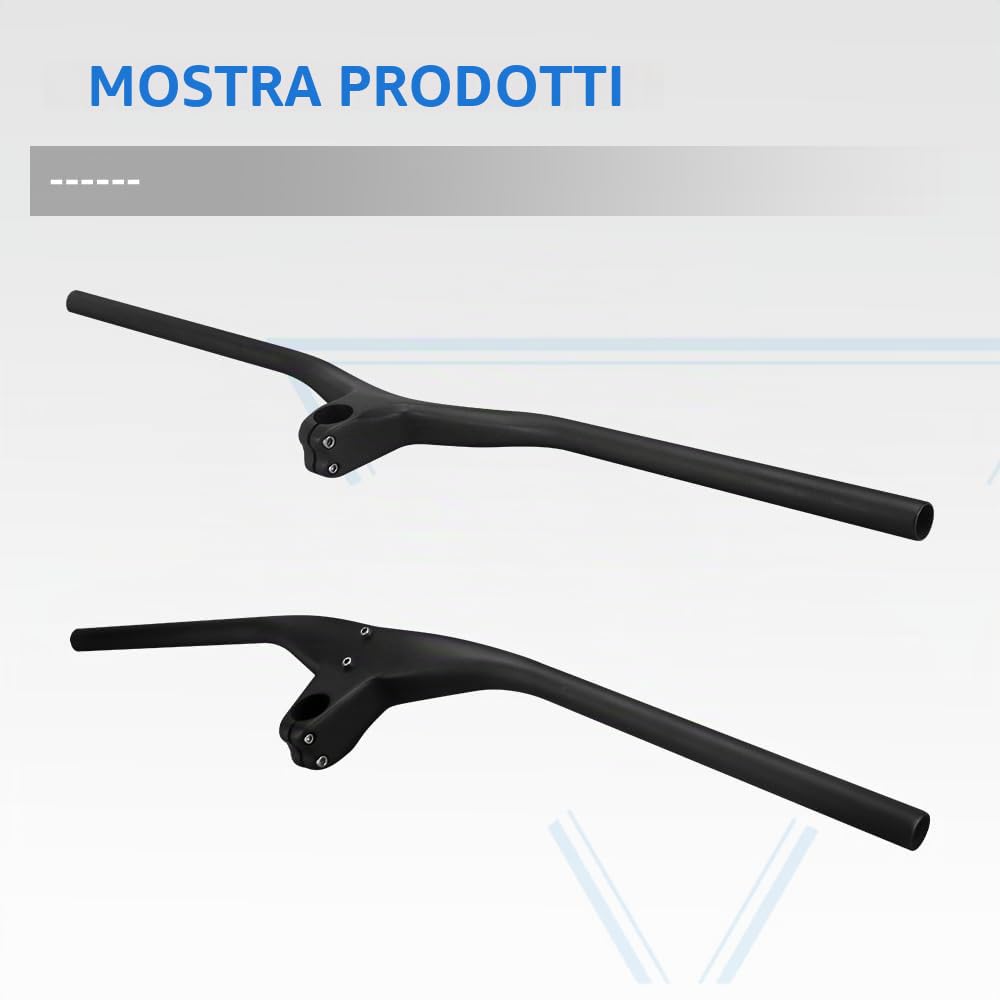 Manubrio Carbonio Bici Mtb 28.6 * 740mm 80mm | Riser manubrio UD in carbonio opaco