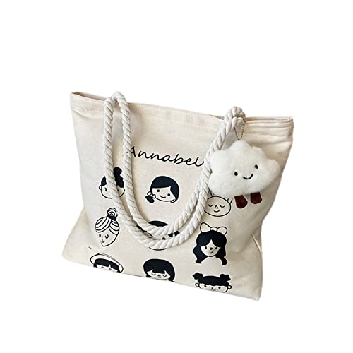 Sac à bandoulière en toile grand format idéal pour les cours et les sorties en ville