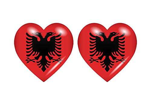 Adesivo Battito Cuore Albania Bandiera Auto Sticker Albania Bandiera - Foto 5