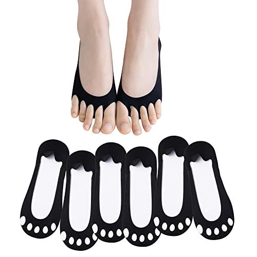 6 Pairs No Show Socks Womens Peep Toe Liner Socks No Show With Nonslip Heel Grip Open Toe Liner Socks Women. #TOP7