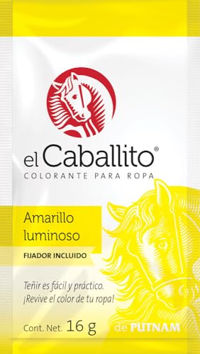 La mejor selección de El Caballito disponible en línea para comprar. 46 el Caballito, el único Colorante en Polvo para ropa color Amarillo luminoso ¡Revive y cambia el color de tu prenda favorita! Sobre con 16g