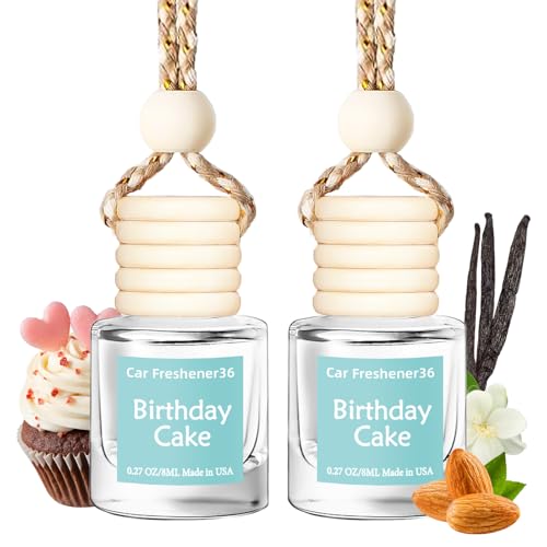 Image of Hanging Car Air Freshener, Long Lasting Essential Oil Diffuser, Non-Toxic New Car Scent, Cute Car Fresheners for Women, 2 Pack Made in USA