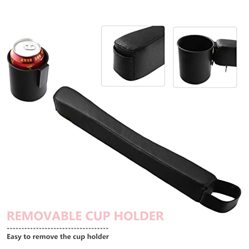 Deeyota 2 Pack Car Seat Gap Filler Organizer With Removable Cup Holder For Driver Side And Passenger Side Auto Console Side Storage Box Organizer For Car Front Seat (Black+Black) #TOP4
