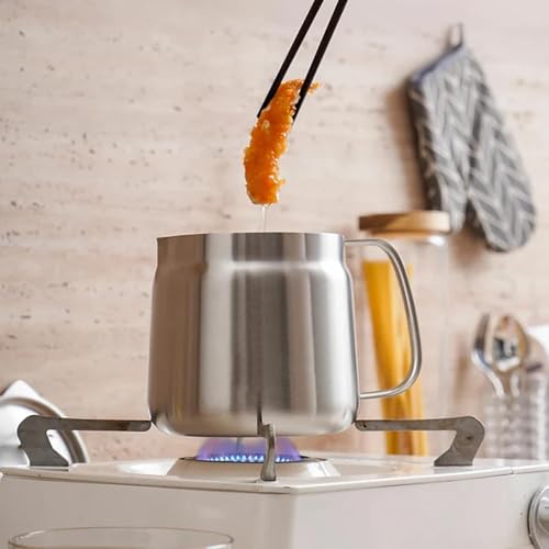 Miniatura 4 de Stainless Steel Fryer Pot With Basket, Grease Container For Kitchen, Large Capacity Versatile Oil Filter Pot Vessel, Deep Fryer Pot, Bacon Grease Saver With Strainer As Shown,2.0l