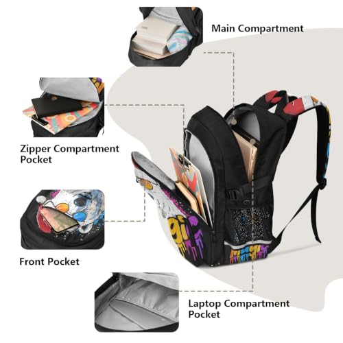 Mochila de computadora ligera de 17.5 pulgadas con compartimentos Drip Magic Bear 5