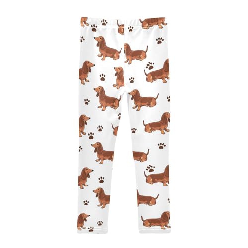 Dachshund Dog Paw Girls Leggings Kids Yoga Pants Dance Active Tights 4T2