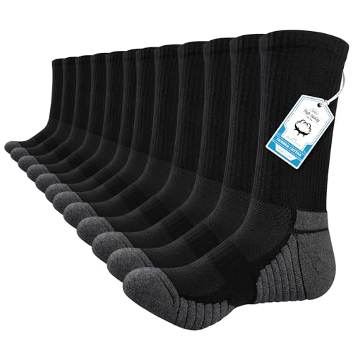 TANSTC Sneaker Socken Damen Herren 43-46 Atmungsaktiv Baumwolle Wandersocken Tennissocken Arbeitssocken Winter Wärme Sportsocken Laufsocken Dicke Herrensocken 35-38 39-42 43-46 47-50 Schwarz 6 Paar