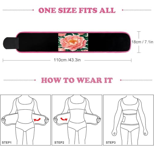 Faja cintura con diseño Peach Peony para entrenamiento unisex miniatura 2