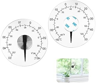 Waterproof Window Thermometer 1Pcs Self Adhesive Window Temperature Transparent Temperature Monitoring Thermometer Stick on Outdoor Door Window Thermometer -40 to +122 Round Thermometer