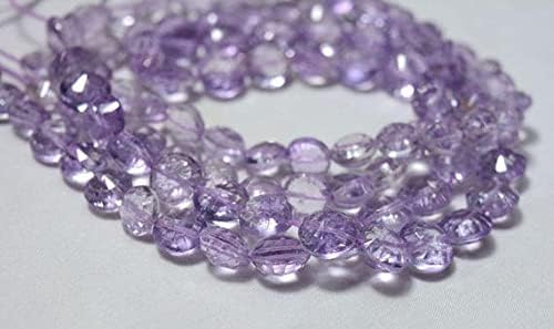 Perles d'améthyste rose taillées en concave de 9-10mm pour création de bijoux - 4