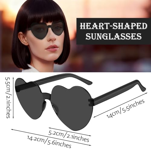 Image of 2 Pack Colored Bob Wigs and Heart Sunglasses Set, Black Red Short Straight Bob Wig with Bangs Neon Party Colorful Synthetic Hair for Women Men Halloween Costume Bachelorette Party Favors