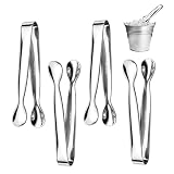 11cm Mini Pinces à Sucre en Acier Inoxydable, 4PCS Pince à Glaçons...