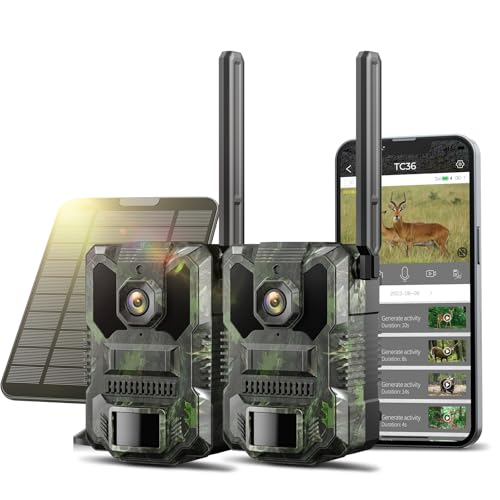 VOOPEAK 2-Pack 4G LTE Trail Camera with Solar