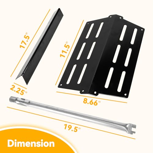 UEAKPIC Weber Grill Parts Replacement Kit, for Genesis 300 Series (E310/E320/E330/EP/CEP/S), Rust Resistant, 5 Porcelain-Enameled Flavorizer Bars & 2 Heat Deflectors, 4-Burner Stainless Steel Tubes by UEAKPIC - Used condition - Image 5