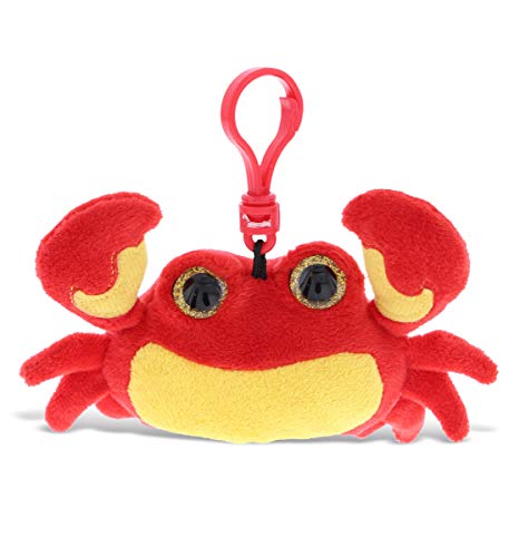 DolliBu Crab Plush Big Eyes Keychain Stuffed Animal - Soft Sea Life Charm with Sparkling Big Eyes, Decorative Aquarium Plush Toy Accessory & Fun Buddy Clip For Kids Keys, Purse, Backpack & Bags