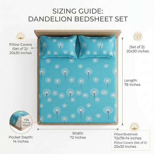 Image of VAS COLLECTIONS King Size Cotton Fitted Bedsheet (78 x 72 + 14 Inches) with Deep Pocket | 220 TC Soft Breathable Wrinkle Free Elastic Bed Sheet for King Mattress | (Sky Blue)