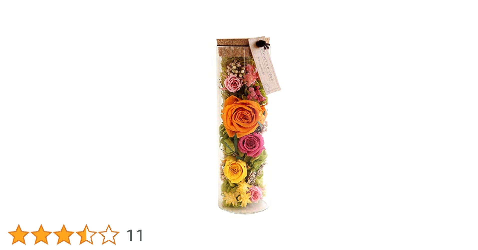 ゆほほ　プリザーブドフラワー 花器 　キャンドル　セット ガラスボトル 線香 和遊とお供えプリザーブドフラワー in ミニ