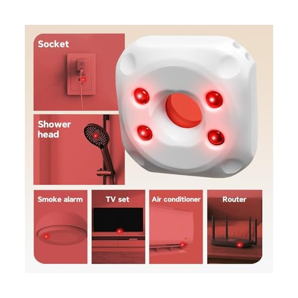 Portable Hidden Camera Detectors, Rechargable Anti-Spy Anti-Bug Camera Detector Spy Camera Finder, 720H Battery Capacity Infrared Scanning Detectors for Hotel,Bathroom,Office,Travel,Car,White - Image 3