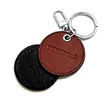 Llavero Pertegaz colección Manuel hombre mosquetón cuero delante marrón logo atrás negra [AC1633]