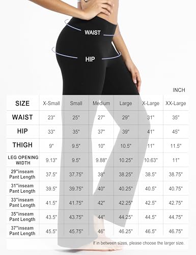 Image of BUBBLELIME 29 inch /31 inch /33 inch /35 inch /37 inch 3 Styles Women's High Waist Bootcut Yoga Pants Basic /Side Pockets Tummy Control Workout Flared