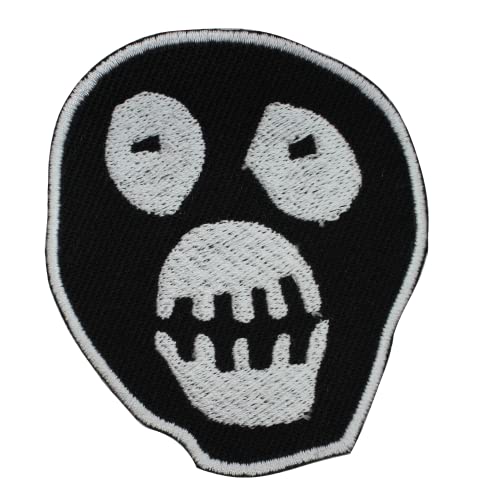 Boosh Black Face Logo Embroidered Iron on Patch Sew on Badge Applique for Clothes