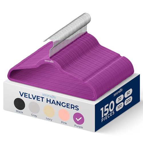 150 Pieces Velvet Hangers - Space Saving Heavy Duty Slim Suit Clothes Hanger Set...