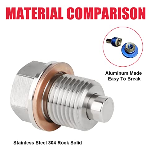 Oil Drain Plug (M16 X 1.5 Mm) Stainless Steel Magnetic Oil Drain Plug With Neodymium Magnet Fits For Mini Cooper Countryman Paceman Subaru Ascent Toyota 86 And More Vehicles #TOP2
