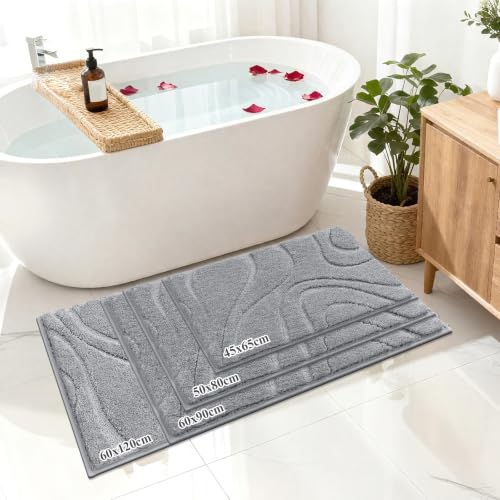 SHACOS Badteppich 50 x 80 cm, weiche Mikrofaser-Badematte fürs Badezimmer – Ansicht 2