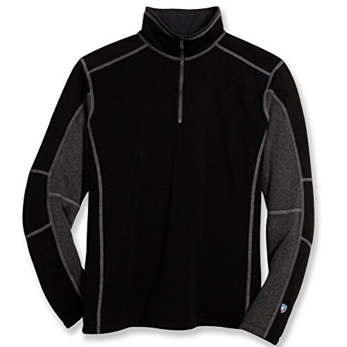 Kuhl Men's Revel 1/4 Zip Black/Steel Sweater XL